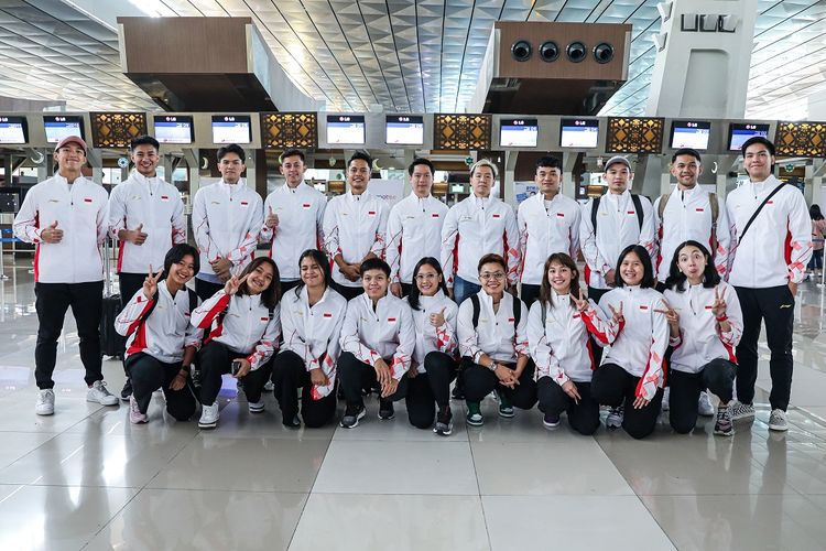 Tim bulu tangkis Indonesia yang akan bertanding di Piala Sudirman 2023 di Suzhou, China, pada 14-21 Mei 2023. 