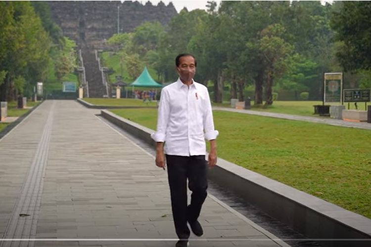 Presiden RI Jokowi Widodo (Jokowi) mengunjungi ke Candi Borobudur, Kabupaten Magelang, Jawa Tengah, yang rencananya akan menjadi salah satu destinasi kunjungan para delegasi negara-negara anggota G20, Rabu (30/3/2022).