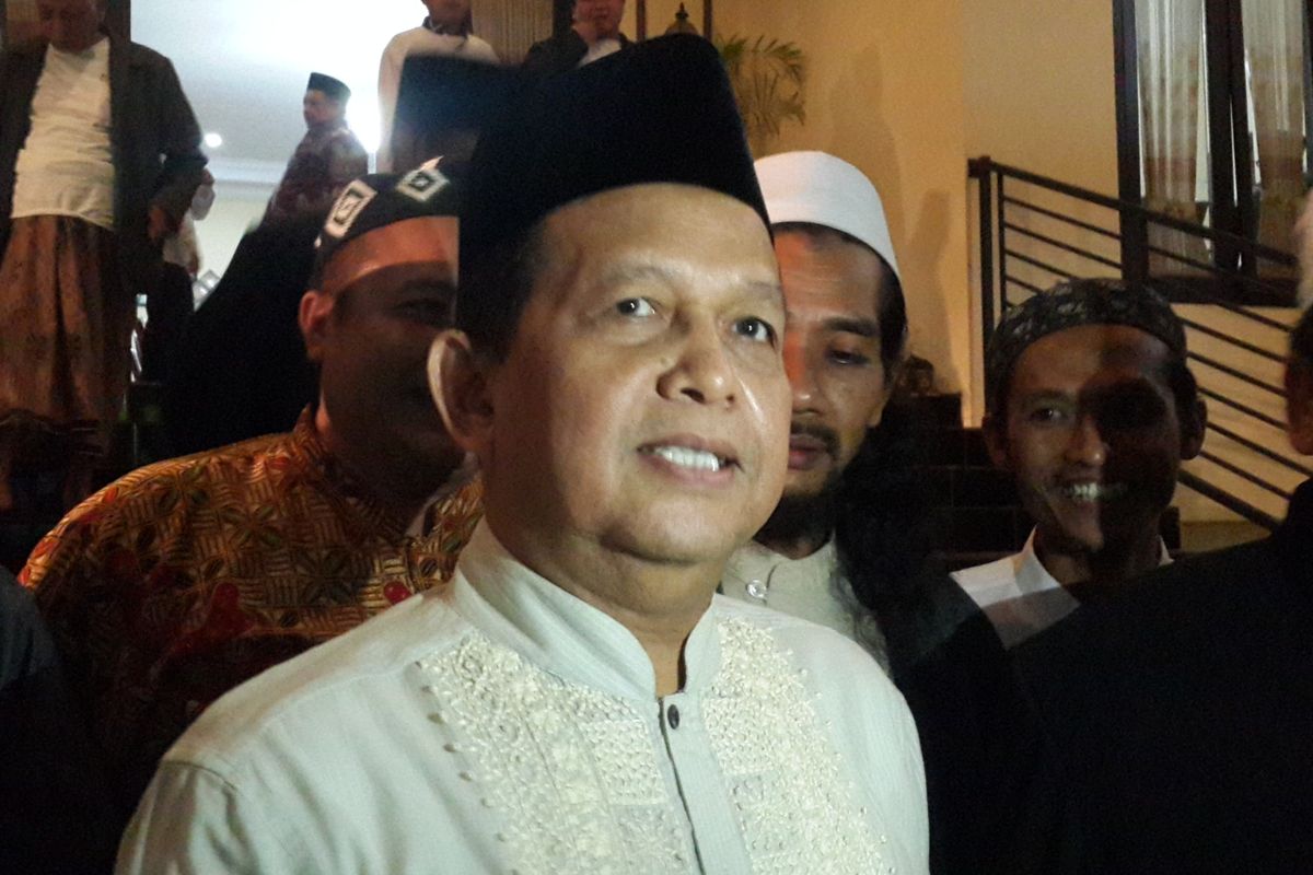 Ketua Komite Ekonomi dan Industri Nasional (KEIN) Soetrisno Bachir saat menghadiri Dialog Ekonomi Umat di Pondok Pesantren An Nur 1 Kabupaten Malang, Sabtu (27/4/2019) malam.