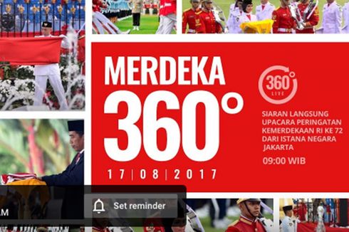 Akun YouTube Jokowi Siarkan Upacara 17 Agustus dalam Video 360