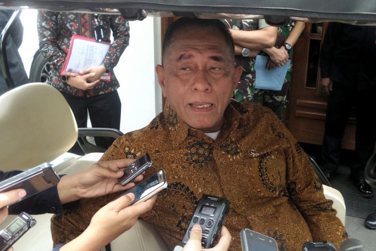 Menteri Pertahanan Ryamizard Ryacudu saat ditemui di Kementerian Pertahanan, Jakarta Pusat, Selasa (26/9/2017).