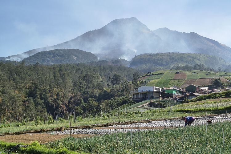 Awan Tebal Hadang Helikopter Water Bombing Saat Akan Padamkan Karhutla Lereng Gunung Lawu