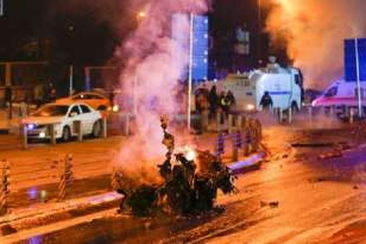 Pelaku serangan bom di Isanbul, Turki, hendak menarget mobil polisi antihuru-hara, Sabu (10/12/2016) malam.