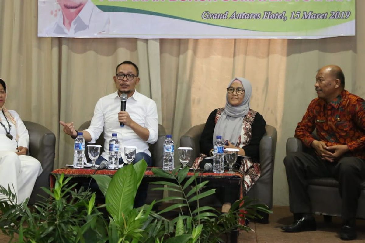 Menteri Ketenagakerjaan M Hanif Dhakiri membuka Rakerwil Konfederasi Serikat Buruh Sejahtera Indonesia (SBSI) Sumut 2019 bertema Mendorong Persaingan Dunia Usaha yang Sehat dengan Mengedepankan Dialog Sosial di Medan, Sumatera Utara, Jumat (15/3/2019).