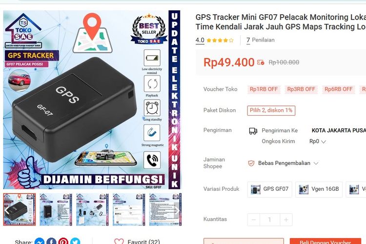 Ilustrasi GPS portable