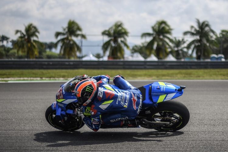 Alex Rins saat menjalani sesi latihan di Malaysia