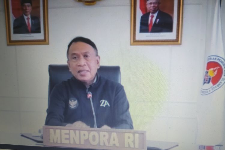 Menpora Zainudin Amali pada Zoom diskusi terbatas Forum Merdeka Barat (FMB) 9 bertopik Indonesia Bidik Juara Umum ASEAN Para-Games 2022 pada Rabu (20/7/2022).