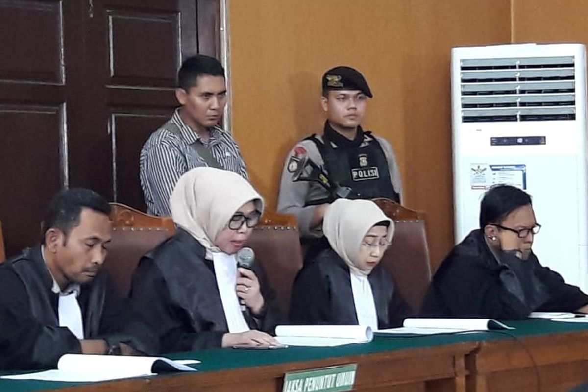 Jaksa Penuntut Umum Mayasari dan Anita Dewayani dalam sidang pembacaan replik dengan terdakwa Aman Abdurrahman di Pengadilan Negeri Jakarta Selatan, Rabu (30/5/2018).