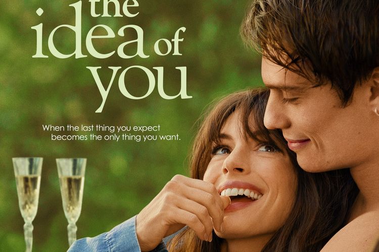 Poster film The Idea of You yang dibintangi oleh Anne Hathaway dan Nicholas Galitzine.