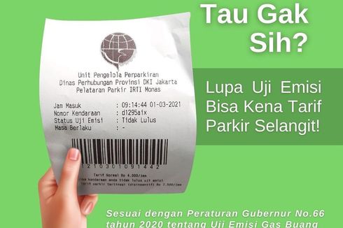 Sanksi Tarif Parkir Uji Emisi Juga Berlaku bagi Kendaraan Luar DKI