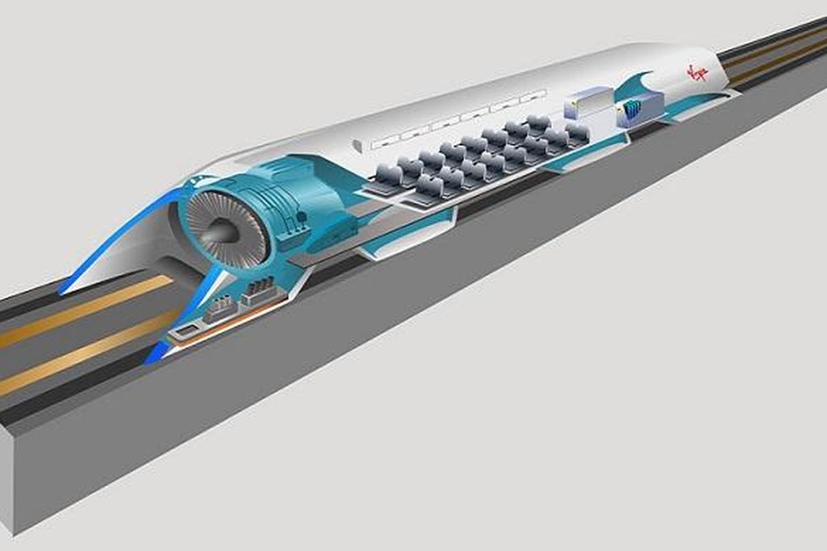 Desain kereta ultra cepat bergaya Hyperloop Korea Selatan.