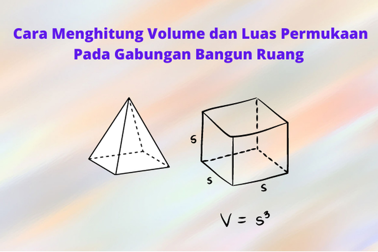 ilustrasi cara menghitung volume dan luas permukaan pada bangun ruang gabungan.