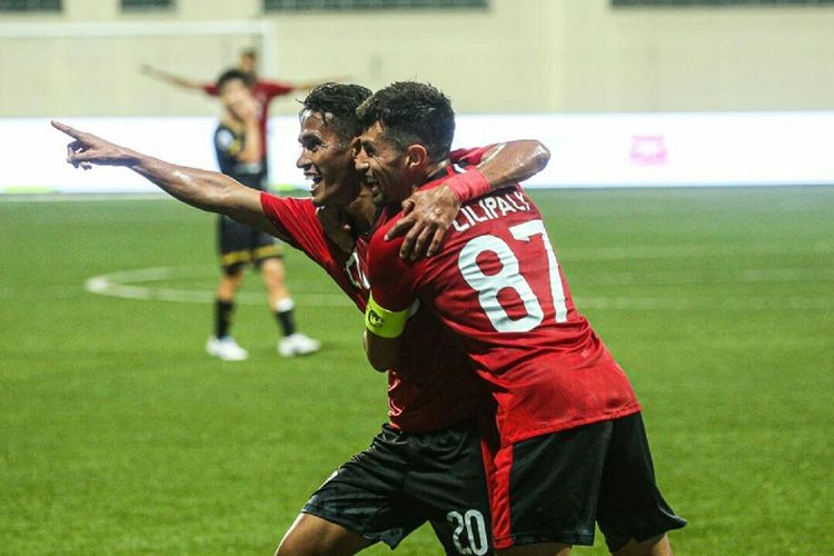 Pemain baru sekaligus pencetak gol pamungkas Bali United, Sidik Saimima saat kualifikasi Liga Champions Asia melawan tuan rumah Tampines Rovers yang berakhir dengan skor 3-5 di Stadion Jalan Besar Singapore, Selasa (14/01/2020) malam.