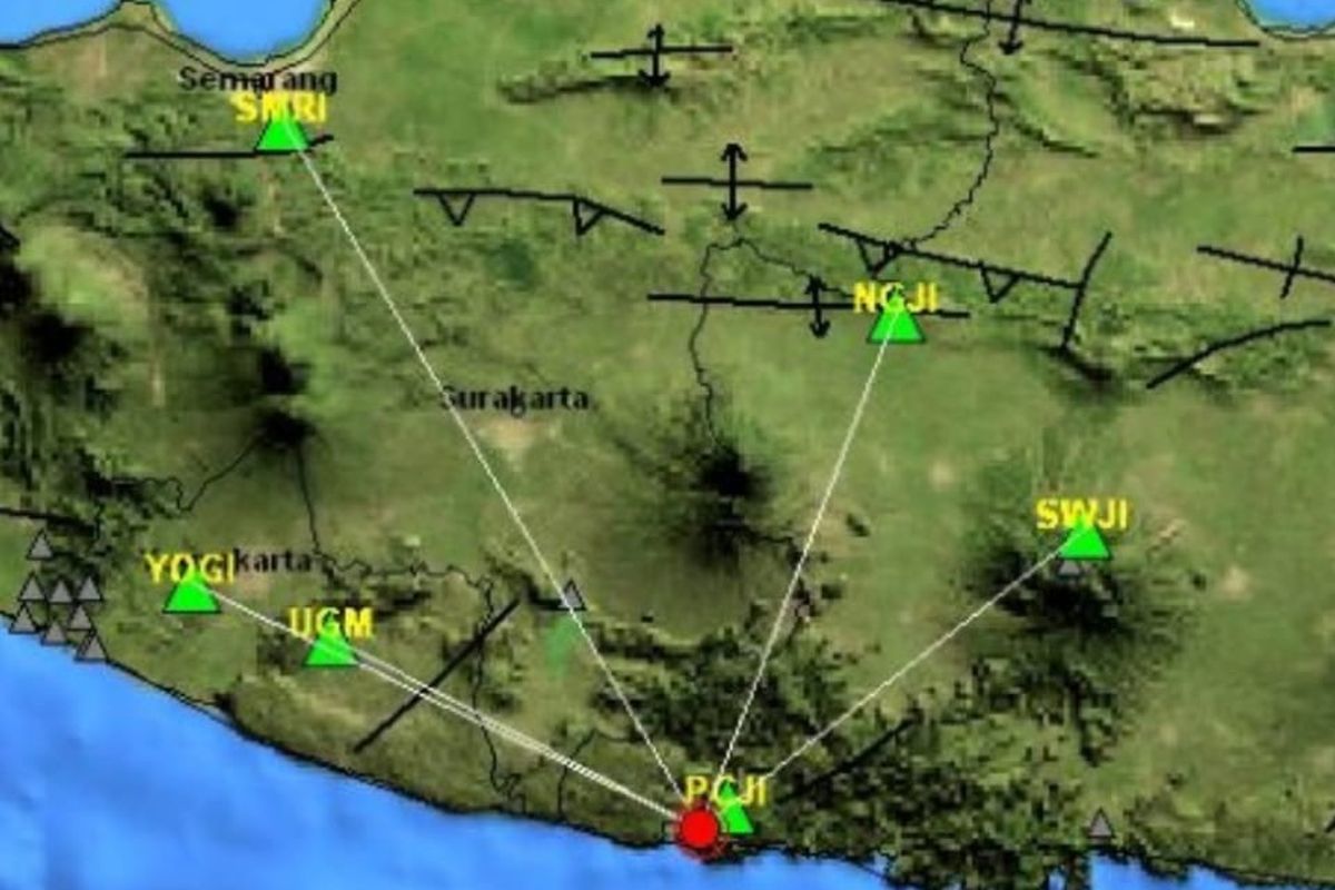 Lokasi gempa di Pacitan, Kamis malam (7/11/2019).