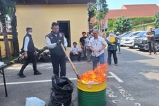 Polisi Bakar Barang Bukti Ganja 6,13 Kg, Awak Media Kliyengan