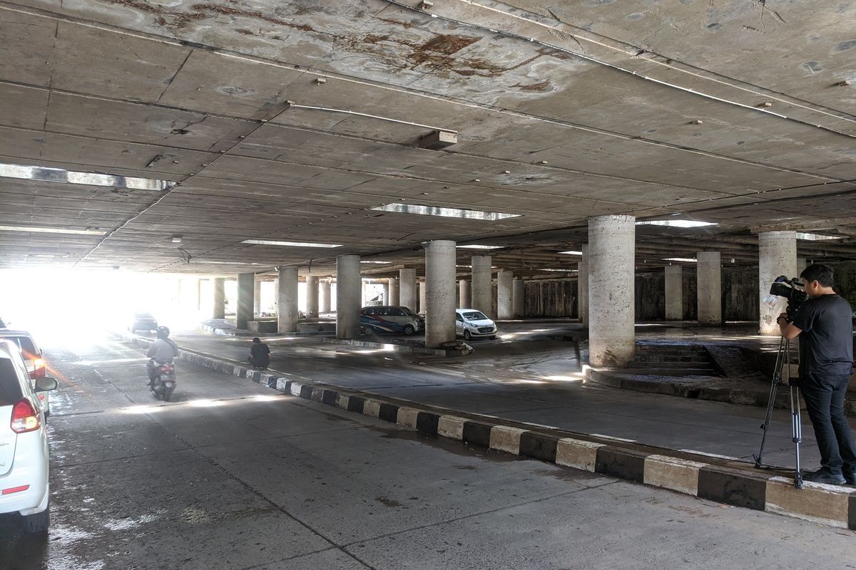 Underpass Gandhi Kemayoran, Jakarta Pusat sudaj kering, Senin (27/1/2020)