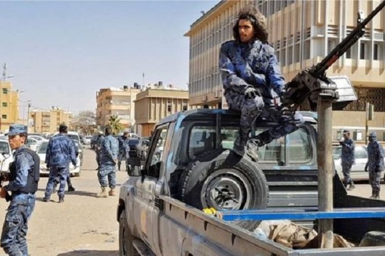 Tentara Nasional Libya (LNA) ketika berjaga kota selatan Sebha Maret lalu.