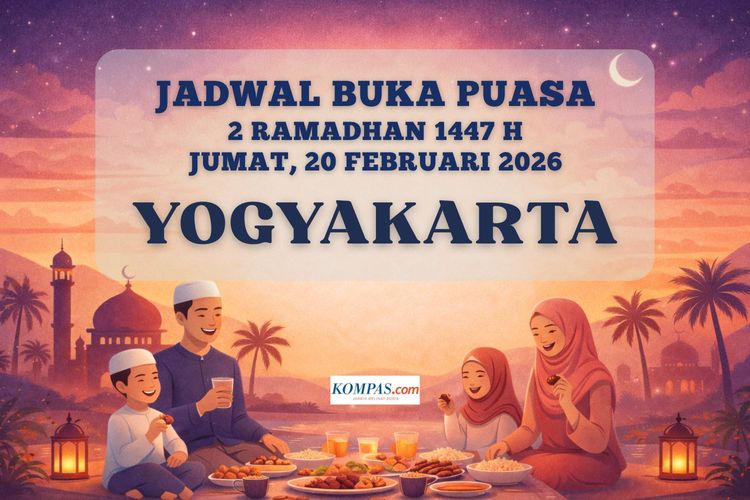 Jadwal buka puasa di DI Yogyakarta hari ini, 20 Februari 2026/2 Ramadhan 1447 H. 