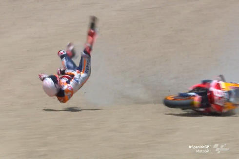 Antiklimaks Marc Marquez - Save, Overtake 13 Lawan, lalu Crash...