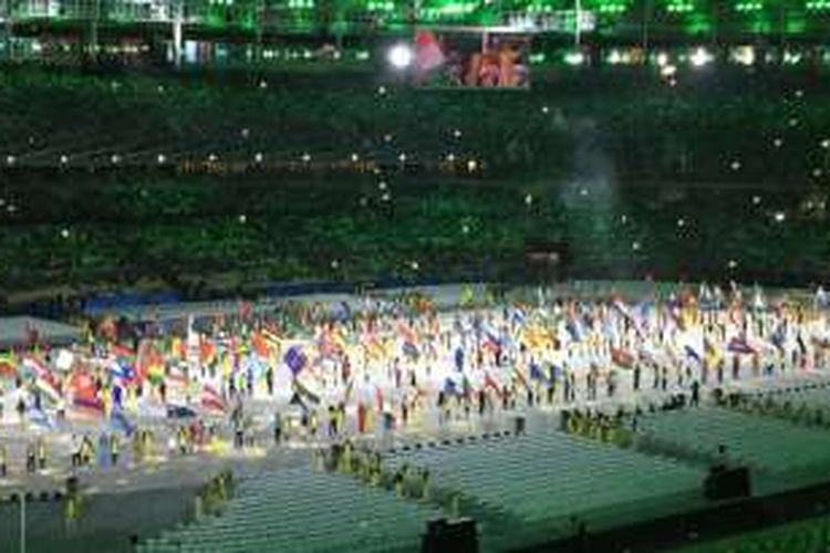 Upacara penutupan Olimpiade Rio 2016 di Stadion Maracana, Brasil, Minggu (21/8/2016). 