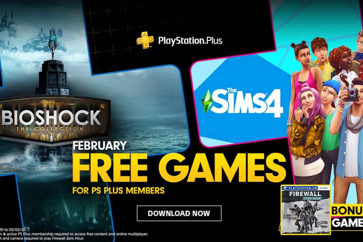 Ilustrasi poster PlayStation Plus free games bulan Februari 2020