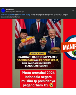 INFOGRAFIK: Muncul Hoaks Prabowo dan Trump Pamerkan Produk Olahan Babi