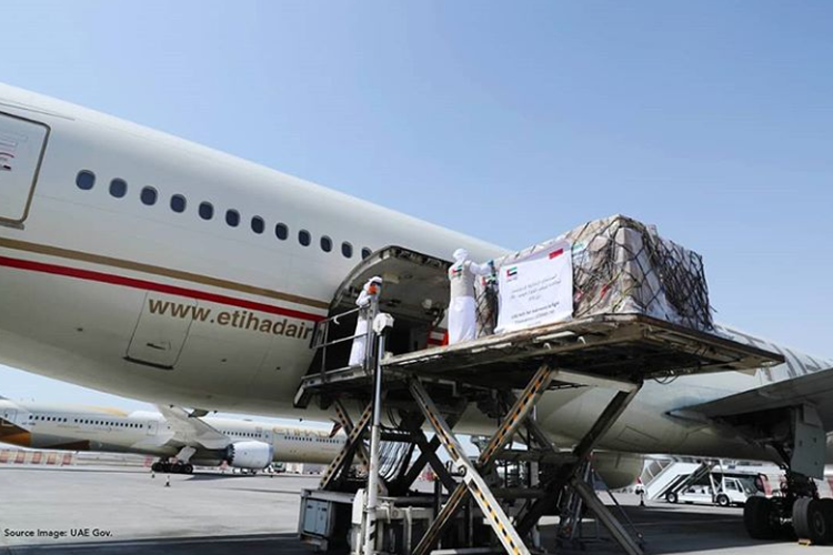 Bantuan perlengkapan medis sebanyak 20 ton dari Uni Emirat Arab akan dikirim ke Indonesia, Rabu (29/4/2020).