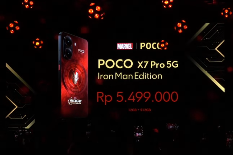 Harga Poco X7 Pro 5G IronMan Edition di Indonesia adalah Rp 5.499.000 untuk RAM 12/512 GB.

