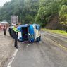 Bus AKDP Terbalik Setelah Tabrak Sepeda Motor di Solok, 8 Orang Terluka