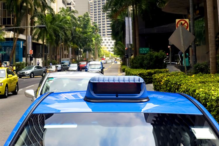 Ilustrasi mobil taksi di Singapura.