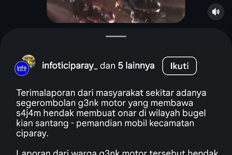 Polisi Selidiki Gerombolan Bermotor yang Diduga Hendak Buat Onar di Ciparay Bandung