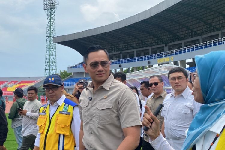 Menteri Koordinator Bidang Infrastruktur dan Pembangunan Kewilayahan, Agus Harimurti Yudhoyono (AHY), di Stadion Gelora Delta Sidoarjo, Senin (13/1/2025).