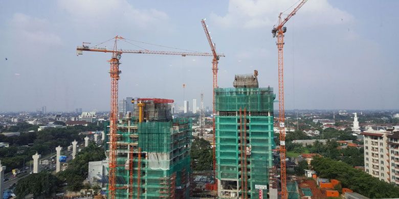 Progres pembangunan apartemen Branz Simatupang telah mencapai 30 persen. Foto diambil Senin (10/7/2017).