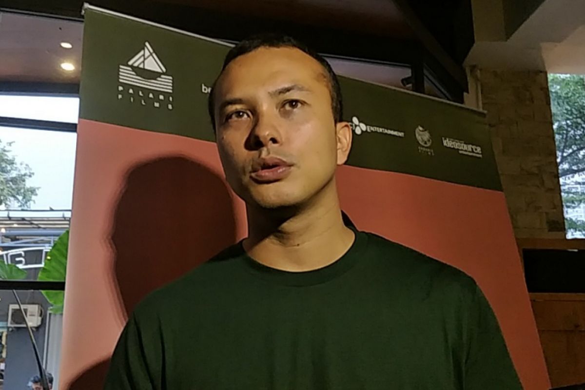 Nichola Saputra dalam konferensi pers film Aruna dan Lidahnya di Ecology, Kemang, Jakarta Selatan, Kamis (31/5/2018).