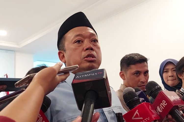 Sekretaris TKN Prabowo-Gibran, Nusron Wahid saat ditemui di Media Center TKN Prabowo-Gibran, Jakarta, Selasa (28/11/2023). 