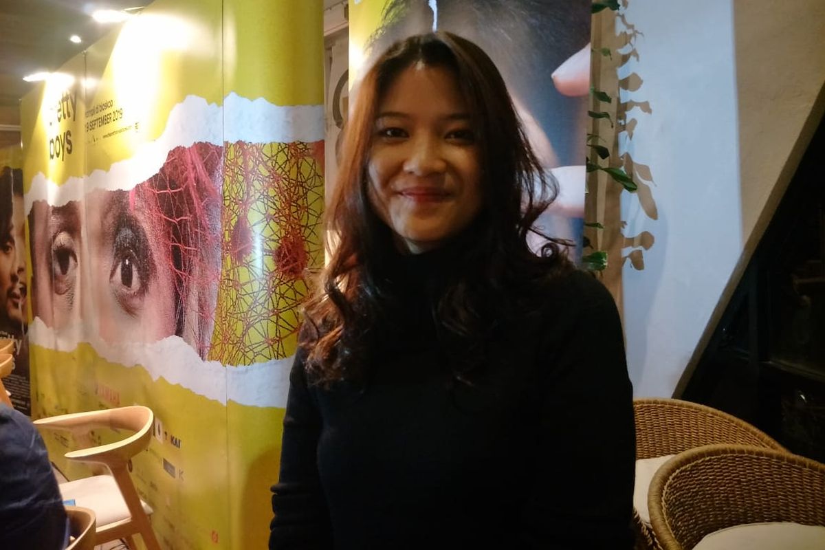 Danilla Riyadi dalam jumpa pers syukuran 500 ribu penonton film Pretty Boys di Ecology Kemang, Jakarta Selatan, Senin (30/9/2019)