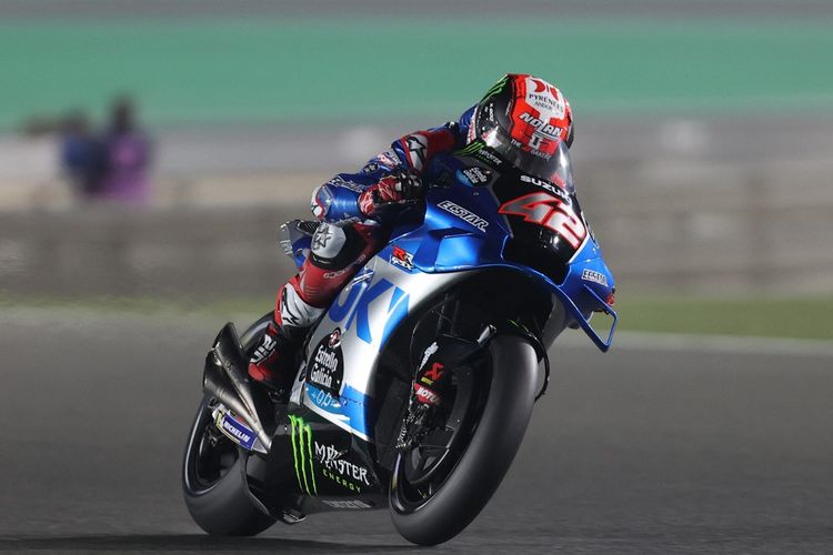 Jorge Martin saat berlaga pada MotoGP Qatar 2022. (Photo by KARIM JAAFAR / AFP)