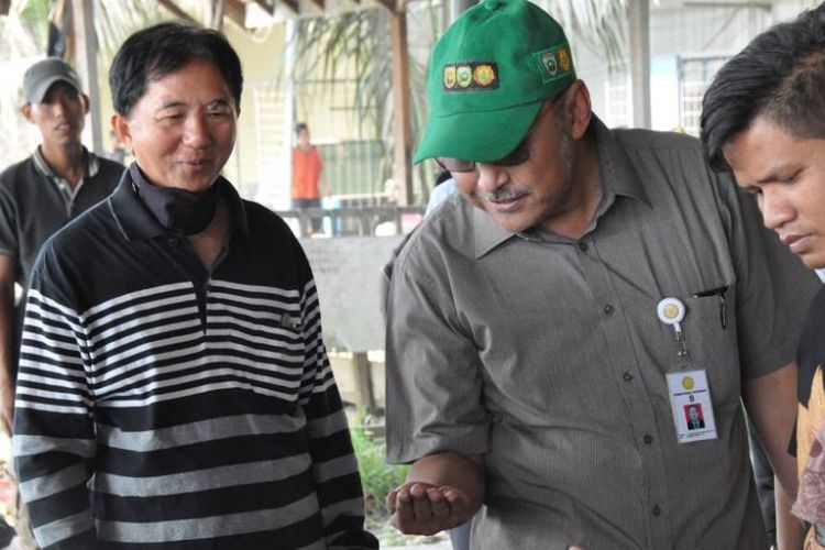 Direktur Jenderal Prasarana dan Sarana Pertanian (PSP) Kementerian Pertanian (Kementan), Pending Dadih Permana (memakai topi hijau).