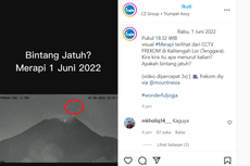 Viral, Video Diduga Bintang Jatuh di Gunung Merapi, Ini Penjelasan BRIN