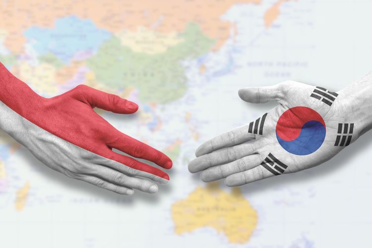 Ilustrasi relasi diplomatik Indonesia dan Korea Selatan.