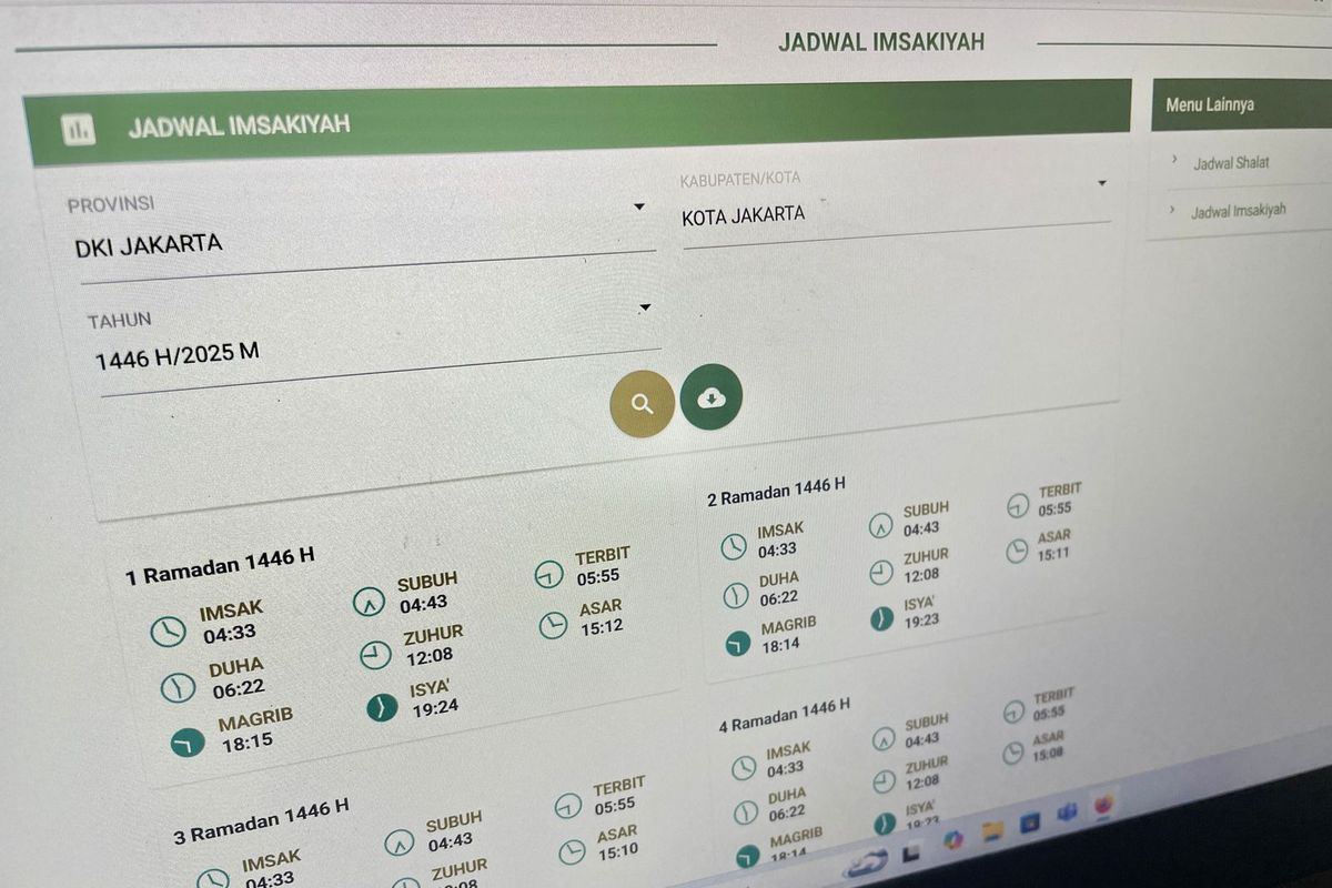Link jadwal imsakiyah Ramadhan 2025.