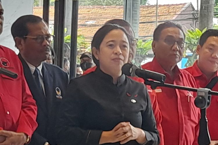 Ketua DPP PDI-P Puan Maharani di Nasdem Tower, Jakarta, Senin (22/8/2022).