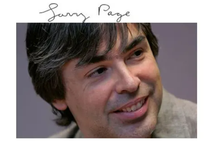Tanda tangan Larry Page.