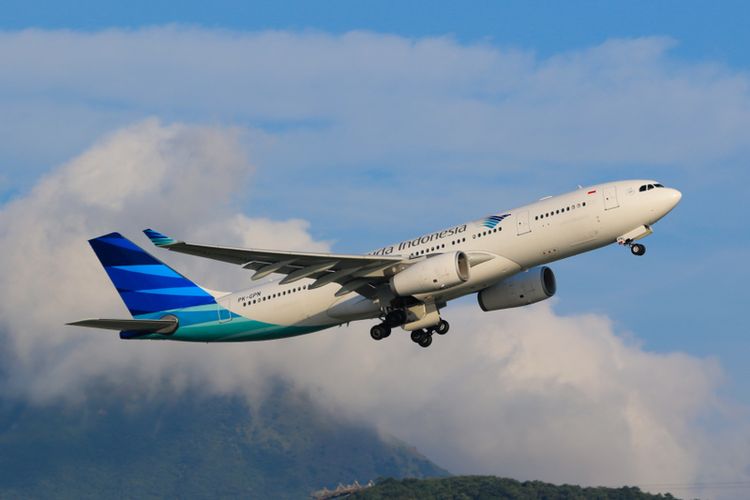 Ilustrasi pesawat Airbus A330 Garuda Indonesia.