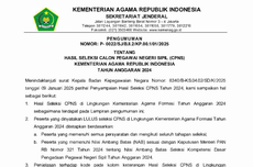 Link Hasil Seleksi CPNS Kemenag 2024 Pdf, Ada Daftar Nama Peserta yang Lolos