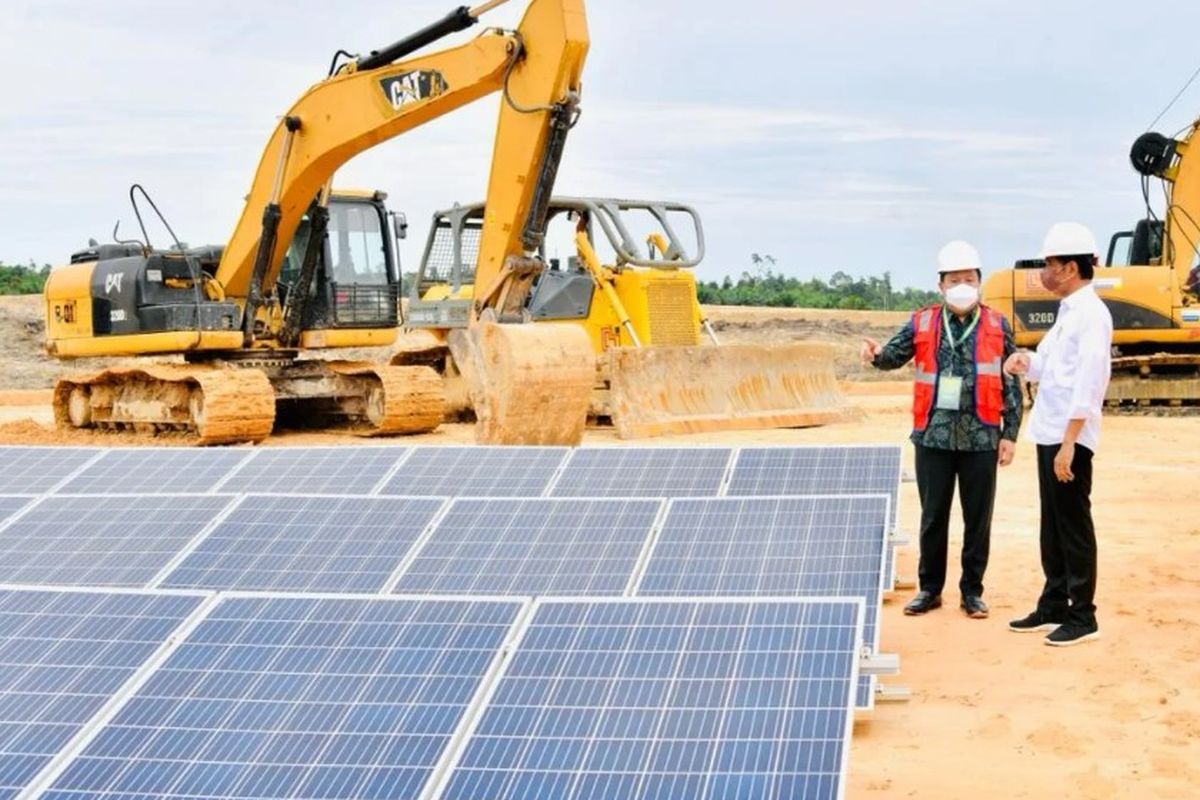 Presiden Jokowi usai melakukan groundbreaking Kawasan Industri Hijau di Kalimantan Utara