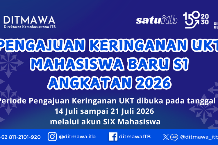 Maba ITB 2026 Masih Bisa Ajukan Keringanan UKT Semester 1 sampai 21 Juli, Ini Caranya