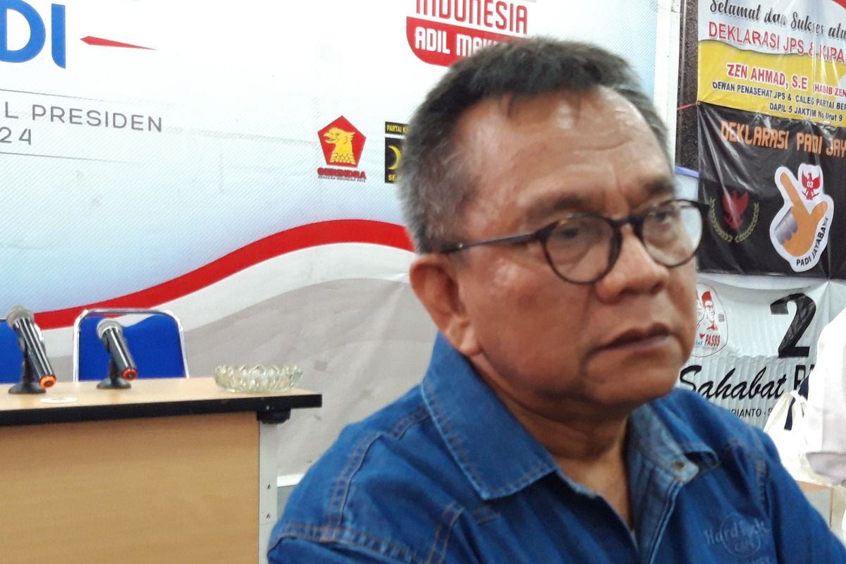 Caleg DPRD DKI Jakarta M. Taufik di Seknas Prabowo-Sandi, Menteng, Jakarta Pusat, Selasa (16/4/2019)