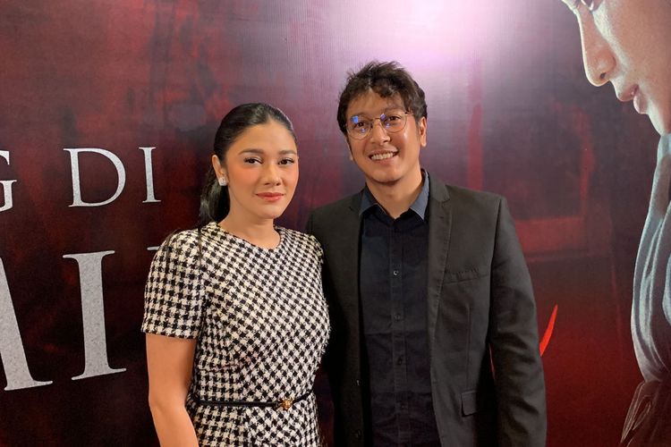 Aktris Naysilla Mirdad dan Dimas Anggara saat ditemui usai menghadiri acara konferensi pers dan screening film Inang di kawasan Epicentrum, Jakarta Selatan, Rabu (5/10/2022).