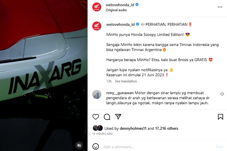 Honda siapkan Scoopy Limited Edition INAXARG, Gratis